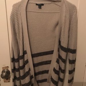 Long open stripped cardigan